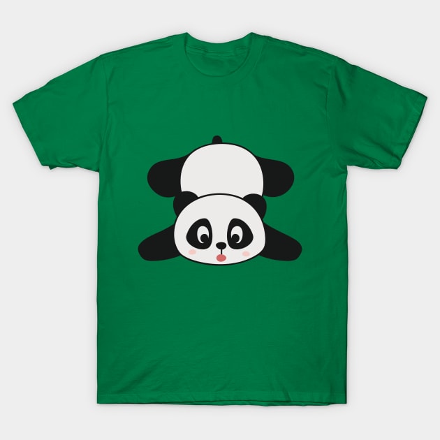 Cute Clumsy Panda Bear Graphic Illustration T-Shirt by New East 